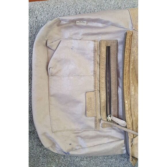 Michael Kors Handbag Women L Chelsea Metallic Tan Whipstitch Tassel Shoulder Bag - Picture 10 of 15